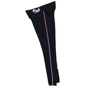 Victoria's Secret Black Leggings with Pink Accents